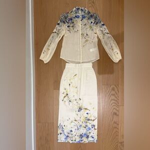 Zimmermann Ivory Blouse with Gold Details